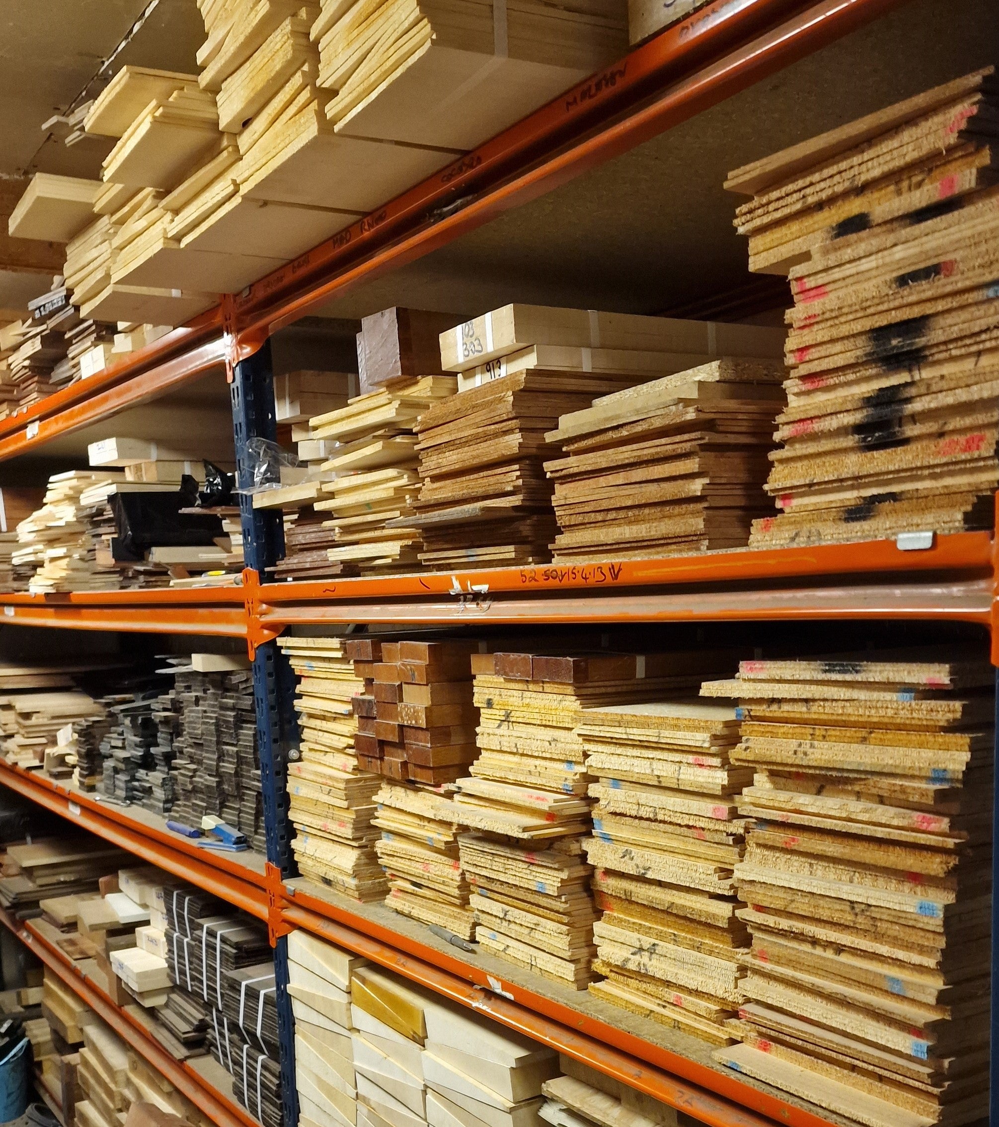 Stocks of Soundboards and fingerboard blanks 