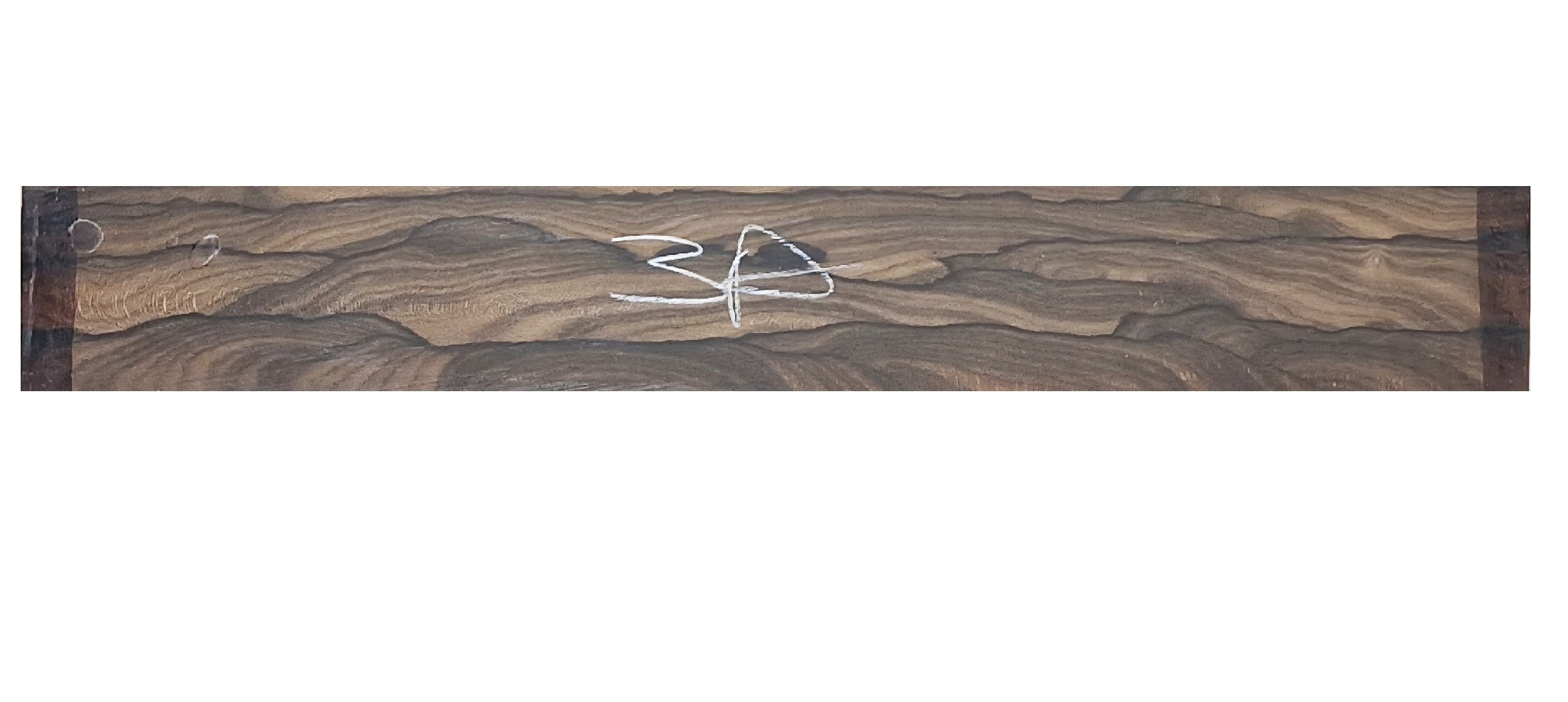 Ziricote guitar fingerboard blank showing dramatic spider-webbing grain patterns with rich chocolate-brown and black streaks - premium exotic luthier tonewood UK