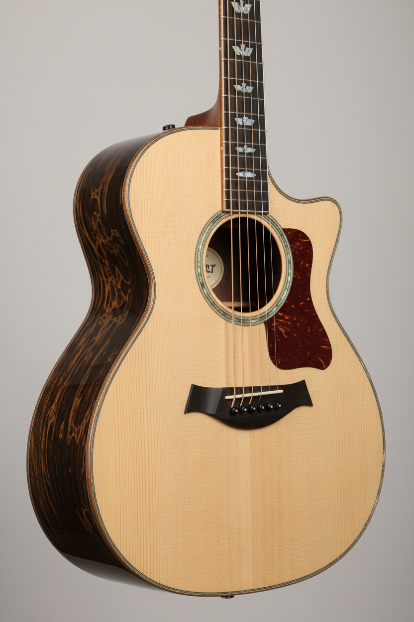 Acoustic guitar with sitka spruce top and ziricote back and sides