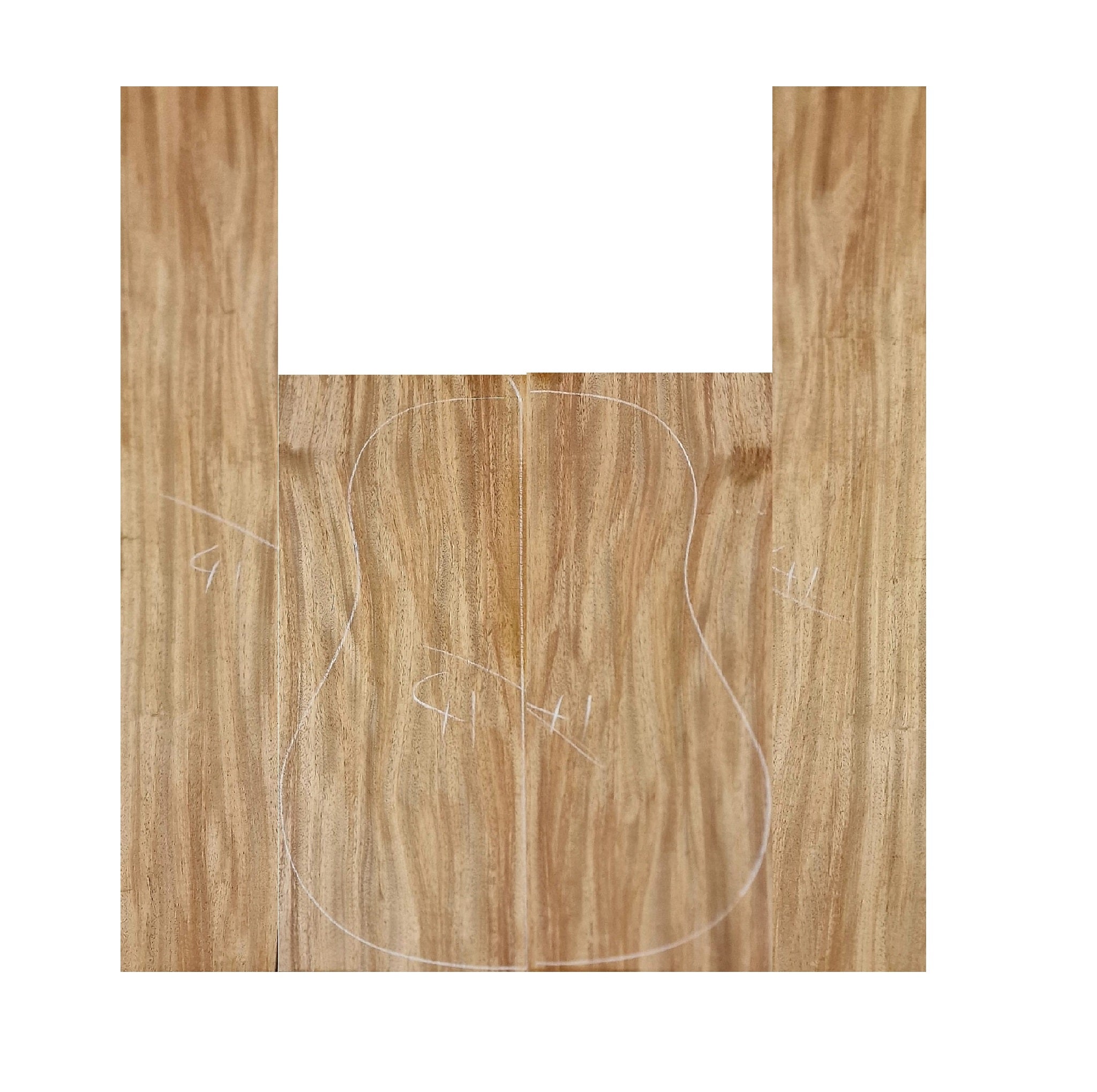 Premium figured mahogany guitar back and sides tonewood set for luthiers - stunning flame figure with warm reddish-brown grain