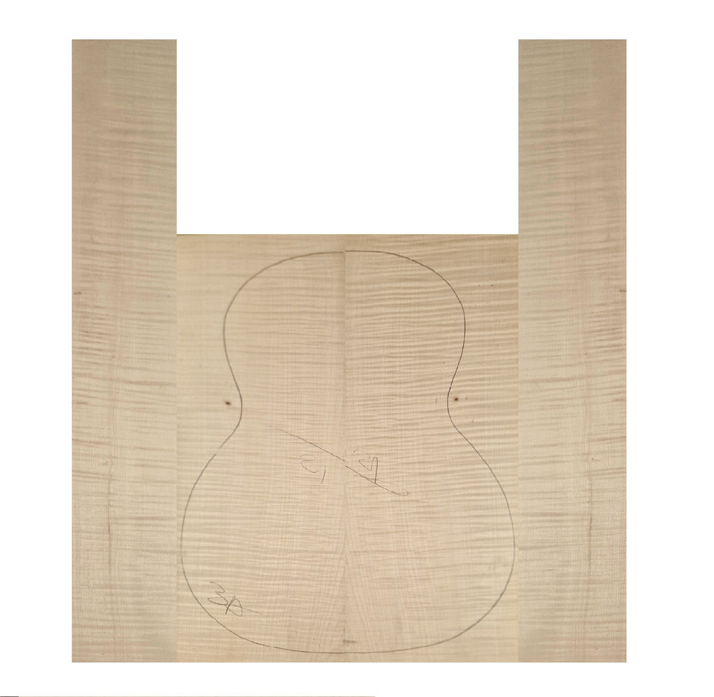 Curly Flame  Maple: "Premium figured maple guitar back and sides tonewood set for luthiers - highly flamed hardwood with stunning grain patterns