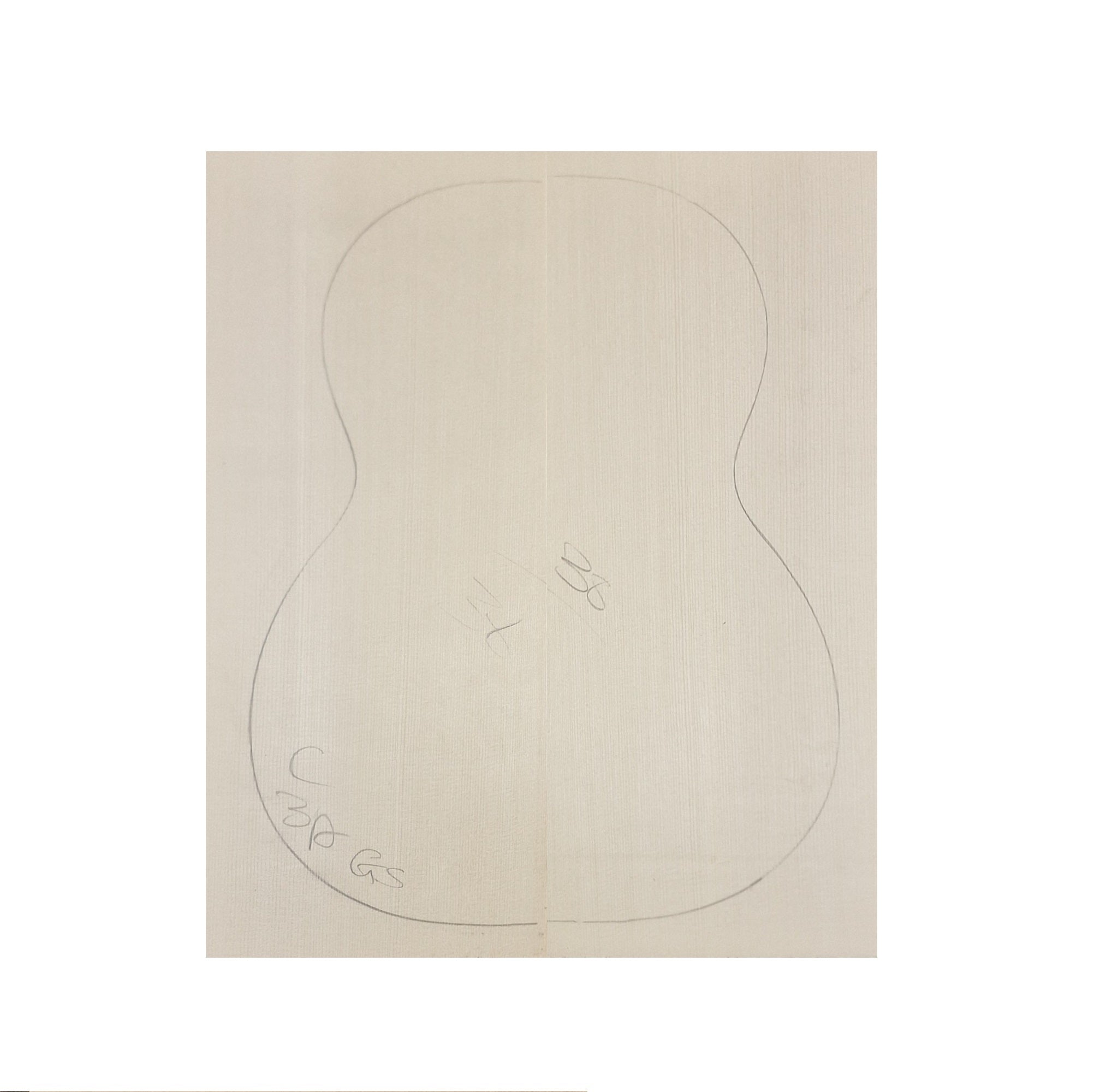 German spruce classical guitar soundboard showing tight, even grain from slow-growth European timber - professional luthier tonewood supplies UK