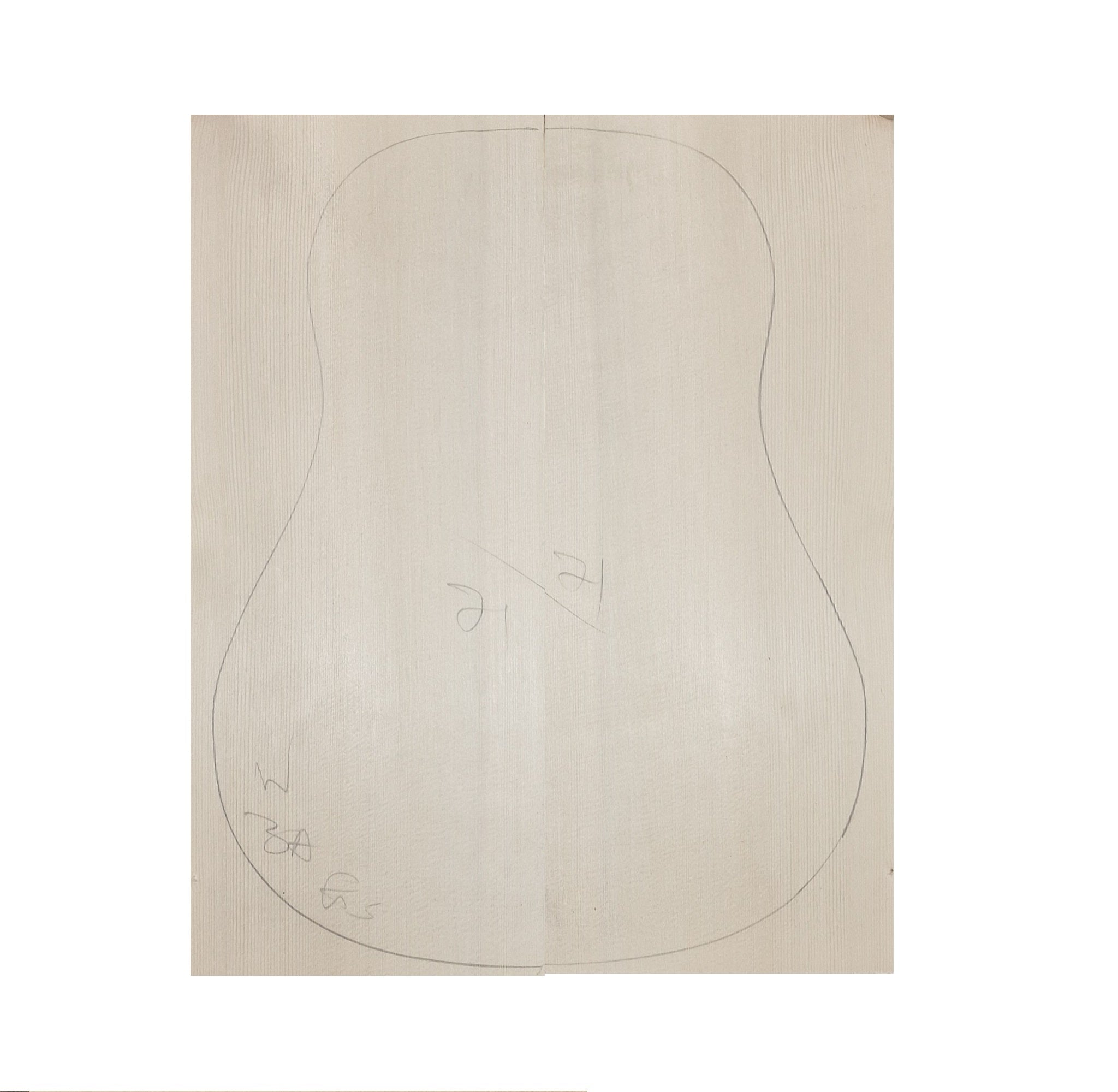 German spruce western dreadnought guitar soundboard showing tight, even grain from slow-growth European timber - professional luthier tonewood supplies UK