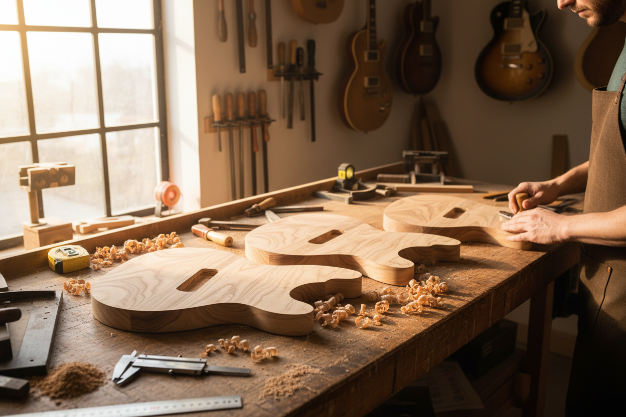 Luthier Workshop with 3-Piece Swamp Ash Body Blanks