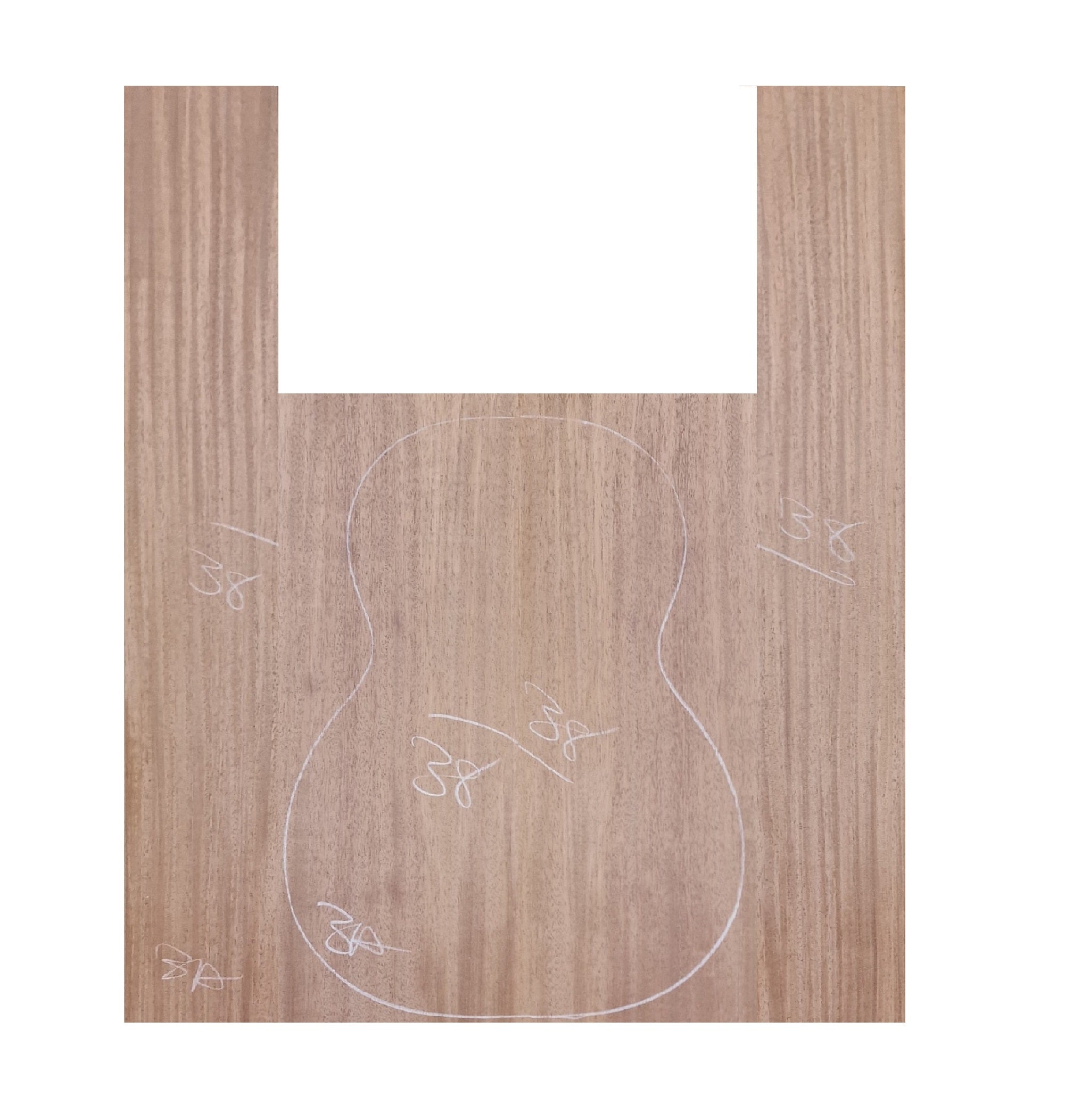 Premium mahogany guitar back and sides tonewood set for luthiers - traditional tonewood with warm reddish-brown grain