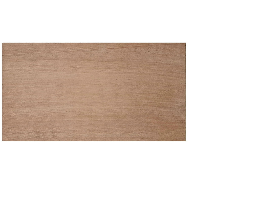  Pearwood guitar headstock veneer showing fine even grain and warm colouration, 200mm x 100mm, minimum 3mm thickness